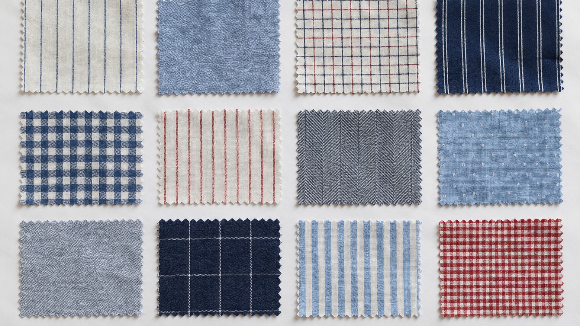 Swatches of yarn-dyed shirting (illustration)